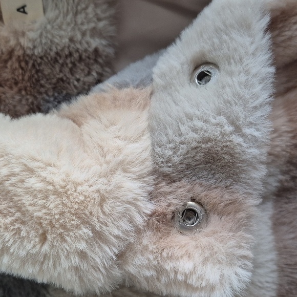 AMOLI  Plaid Teddy Jacket Polyester Plush Faux Fur Size S Great Condition - Picture 8 of 15